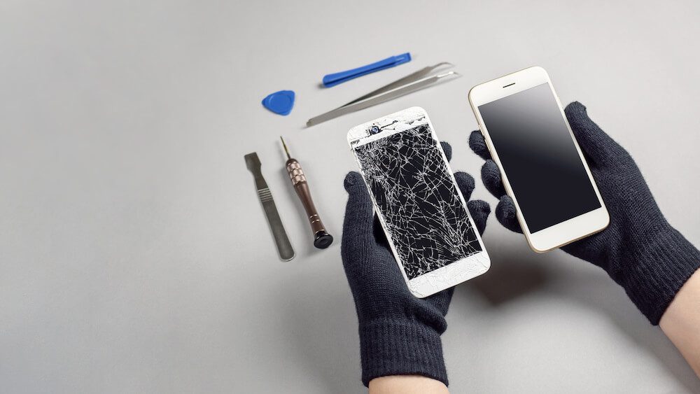 a phone being repaired at california computer